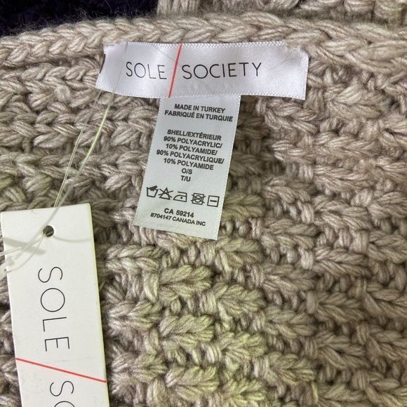 NWT SOLE SOCIETY Tan Beige Knit Scarf - Picture 4 of 5